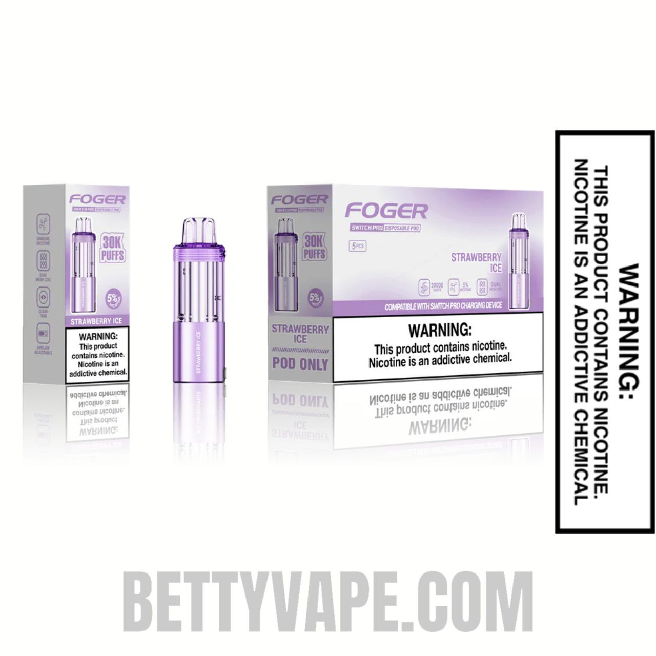 Strawberry Ice Foger Switch Pro Disposable Vape With Package Box
