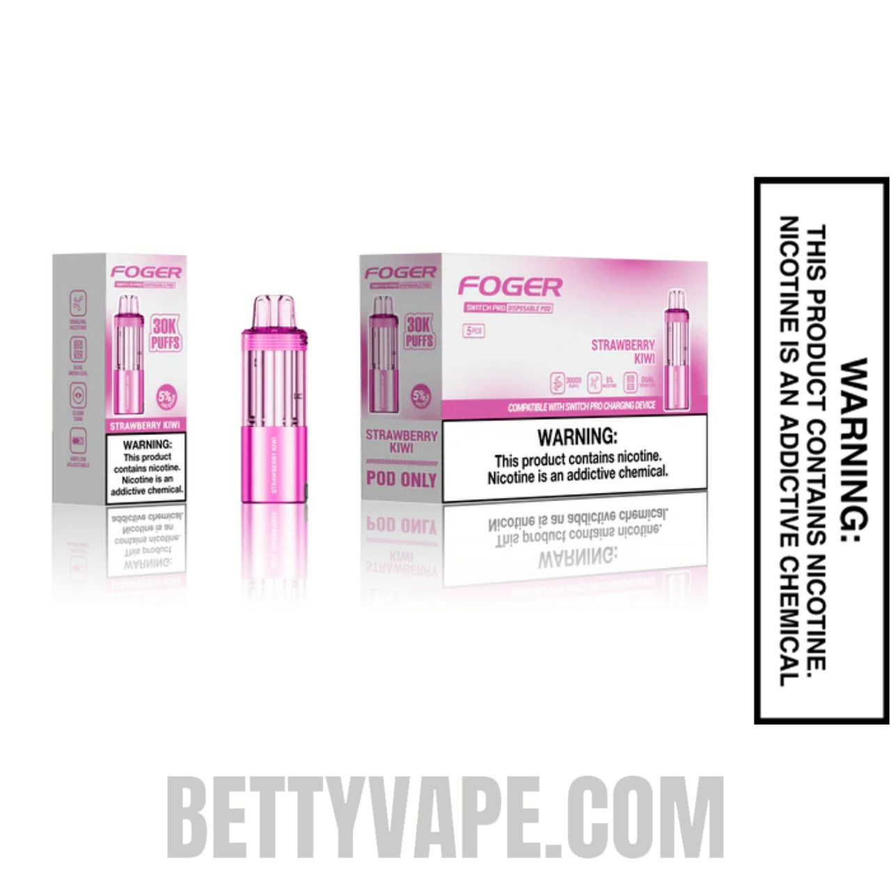Strawberry Kiwi Foger Switch Pro Disposable Vape With Bundle Pack