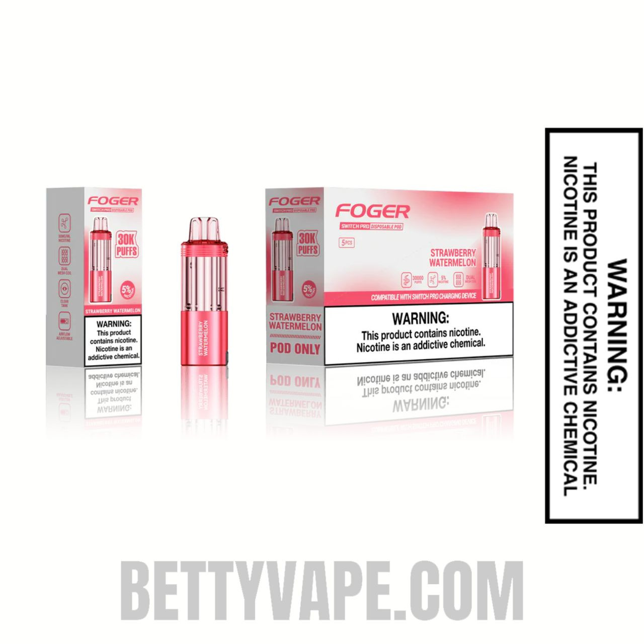 Strawberry Watermelon Foger Switch Pro Disposable Vape With Bundle Pack