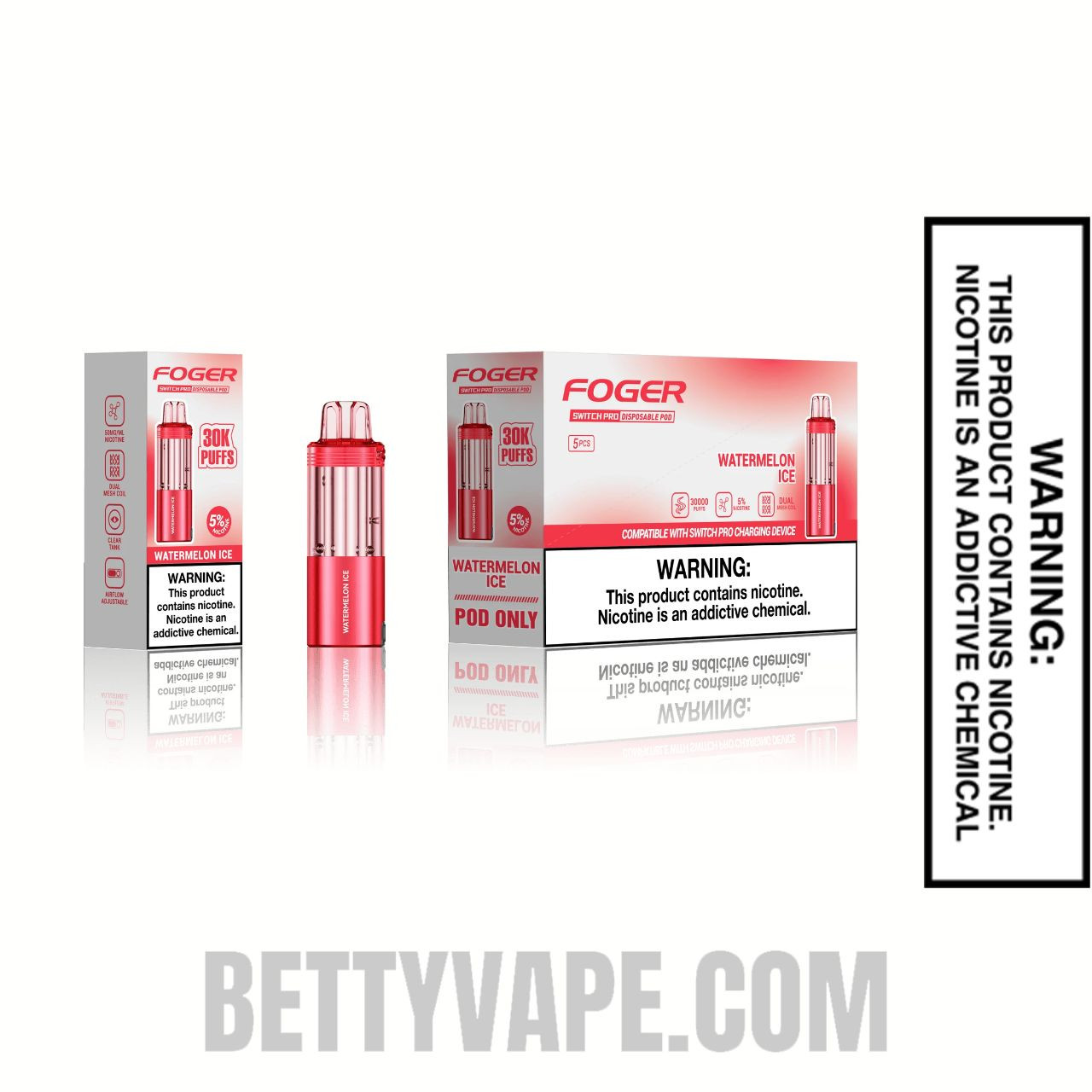 Watermelon Ice Foger Switch Pro Disposable Vape With Bundle Pack