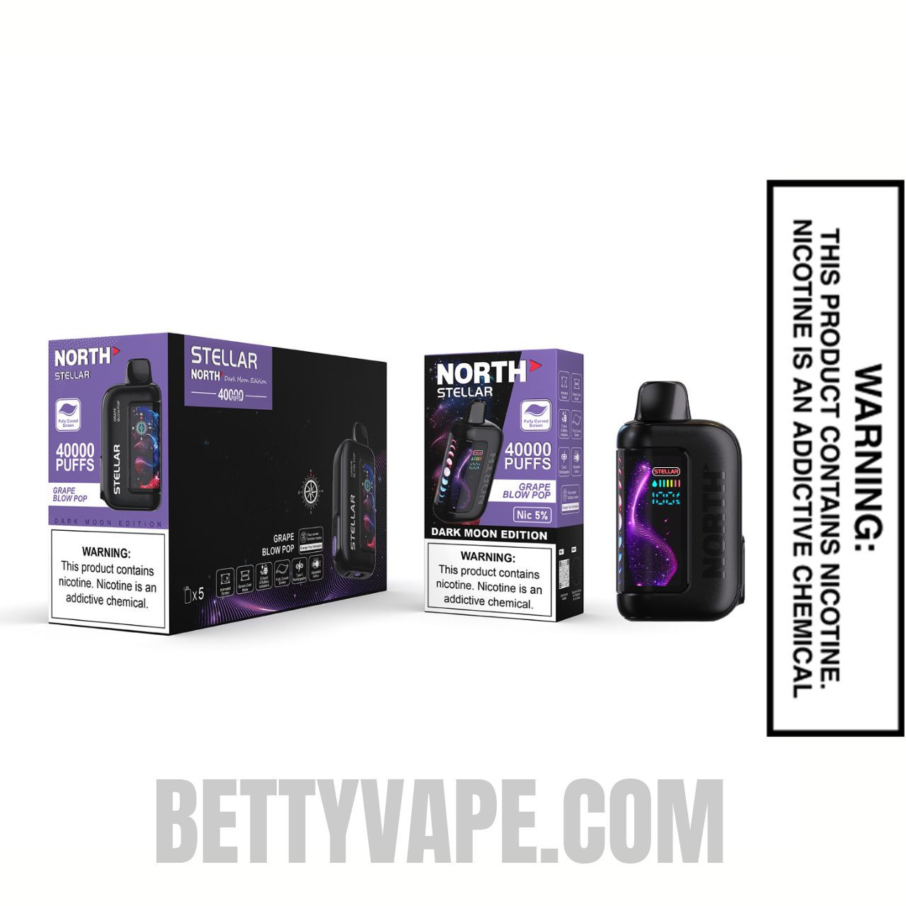 Grape Blow Pop North Stellar Dark Moon 40K Disposable Vape  With Bundle Pack