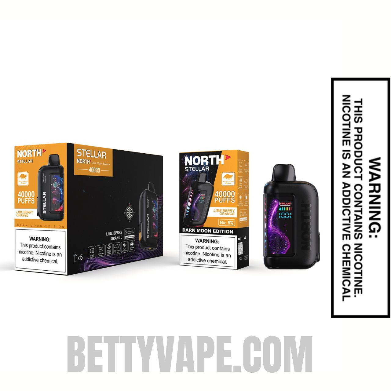 Lime Berry Orange North Stellar Dark Moon 40K Disposable Vape With Bundle Pack