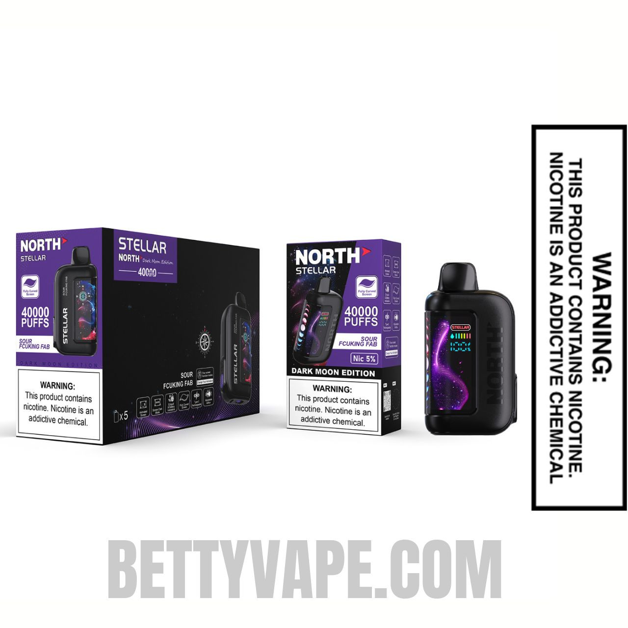 Sour Fcuking Fab North Stellar Dark Moon 40K Disposable Vape With Bundle Pack