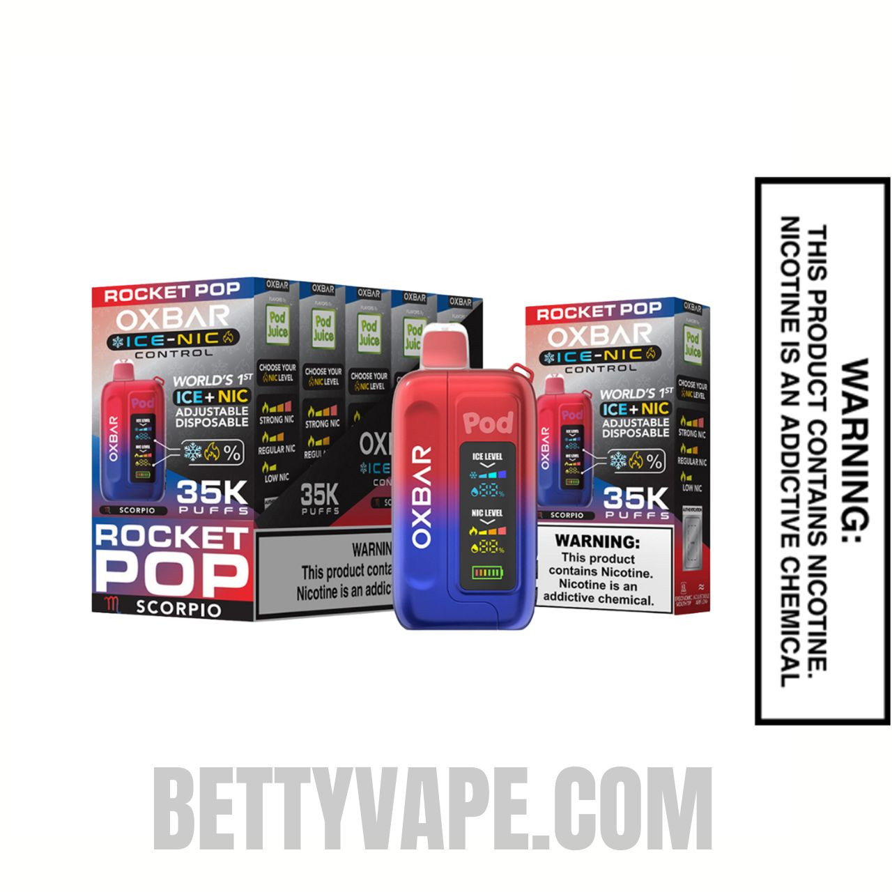 Rocket Pop OXBAR Ice-Nic Control Disposable Vape With Bundle Pack