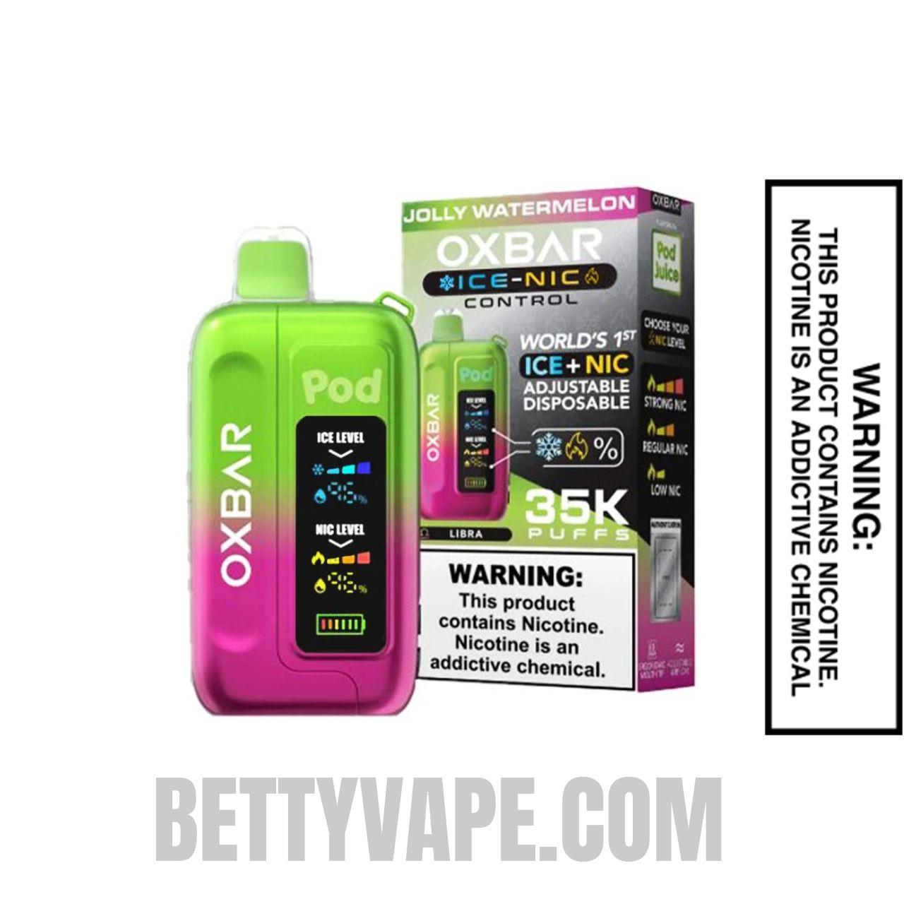 Jolly Watermelon OXBAR Ice-Nic Control Disposable Vape With Package Box