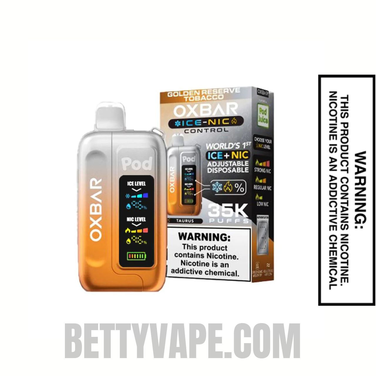 Golden Reserve Tobacco OXBAR Ice-Nic Control Disposable Vape With Package Box