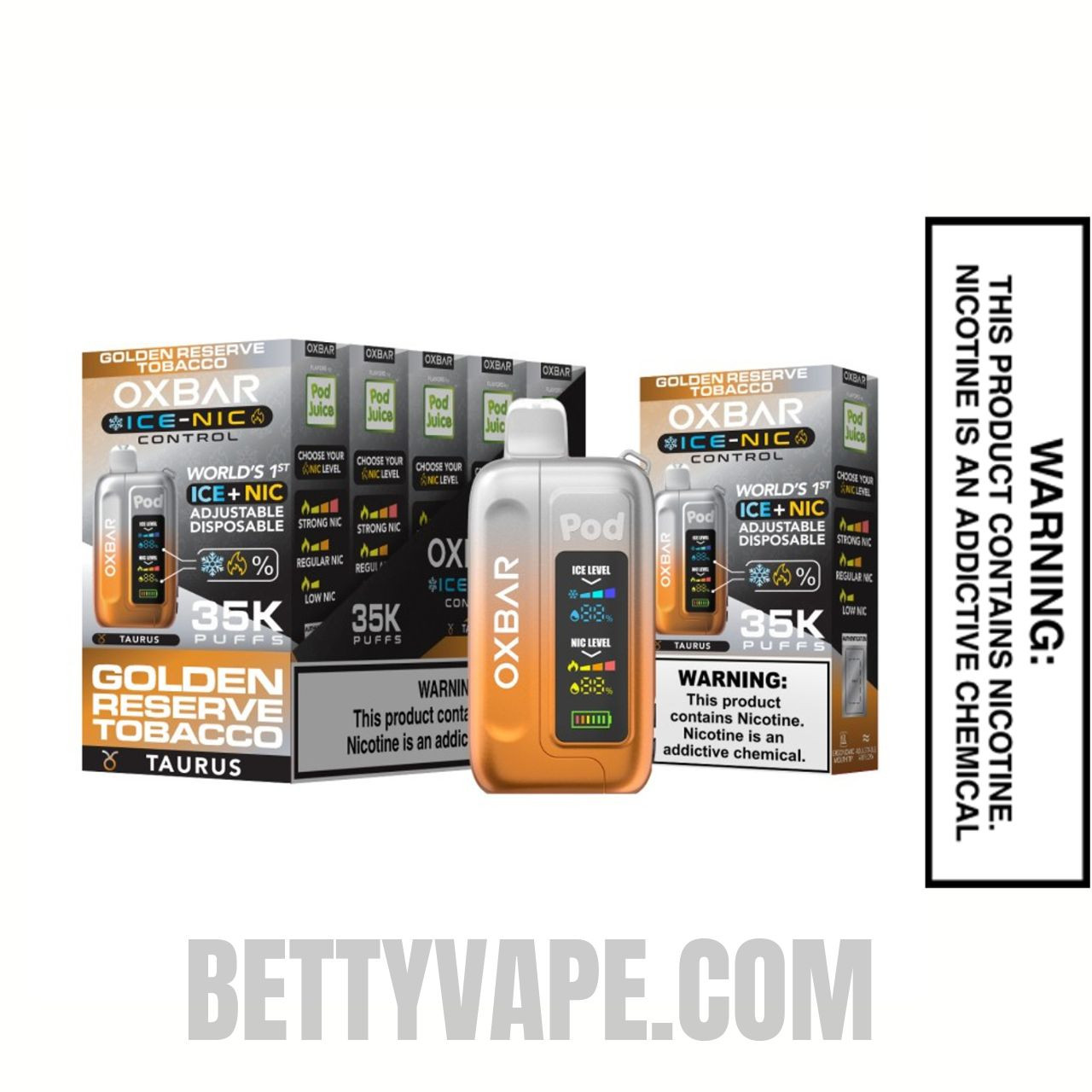Golden Reserve Tobacco OXBAR Ice-Nic Control Disposable Vape With Bundle Pack