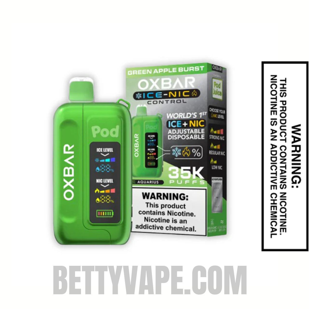 Green Apple Burst OXBAR Ice-Nic Control Disposable Vape  With Bundle Pack