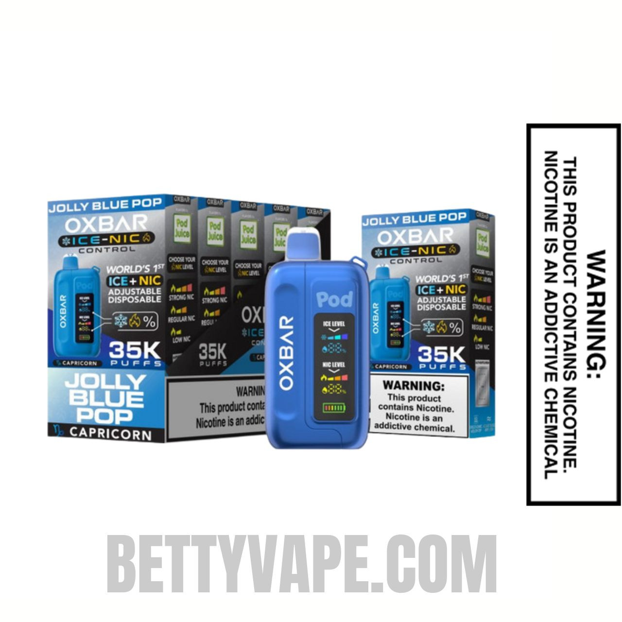 Jolly Blue Pop OXBAR Ice-Nic Control Disposable Vape With Bundle Pack