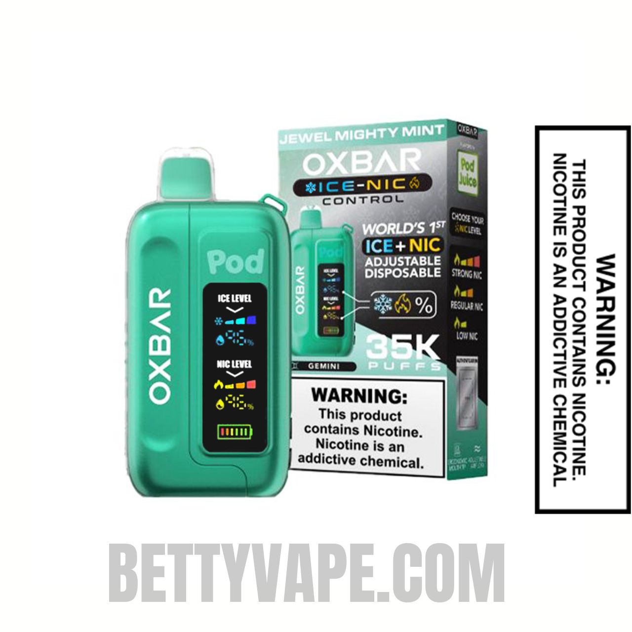 Jewel Mighty Mint OXBAR Ice-Nic Control Disposable Vape With Package Box
