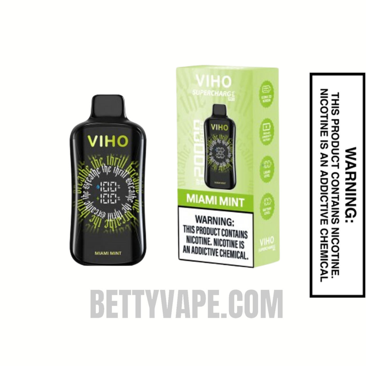 Miami Mint VIHO Supercharge Pro Disposable Vape With Package Box