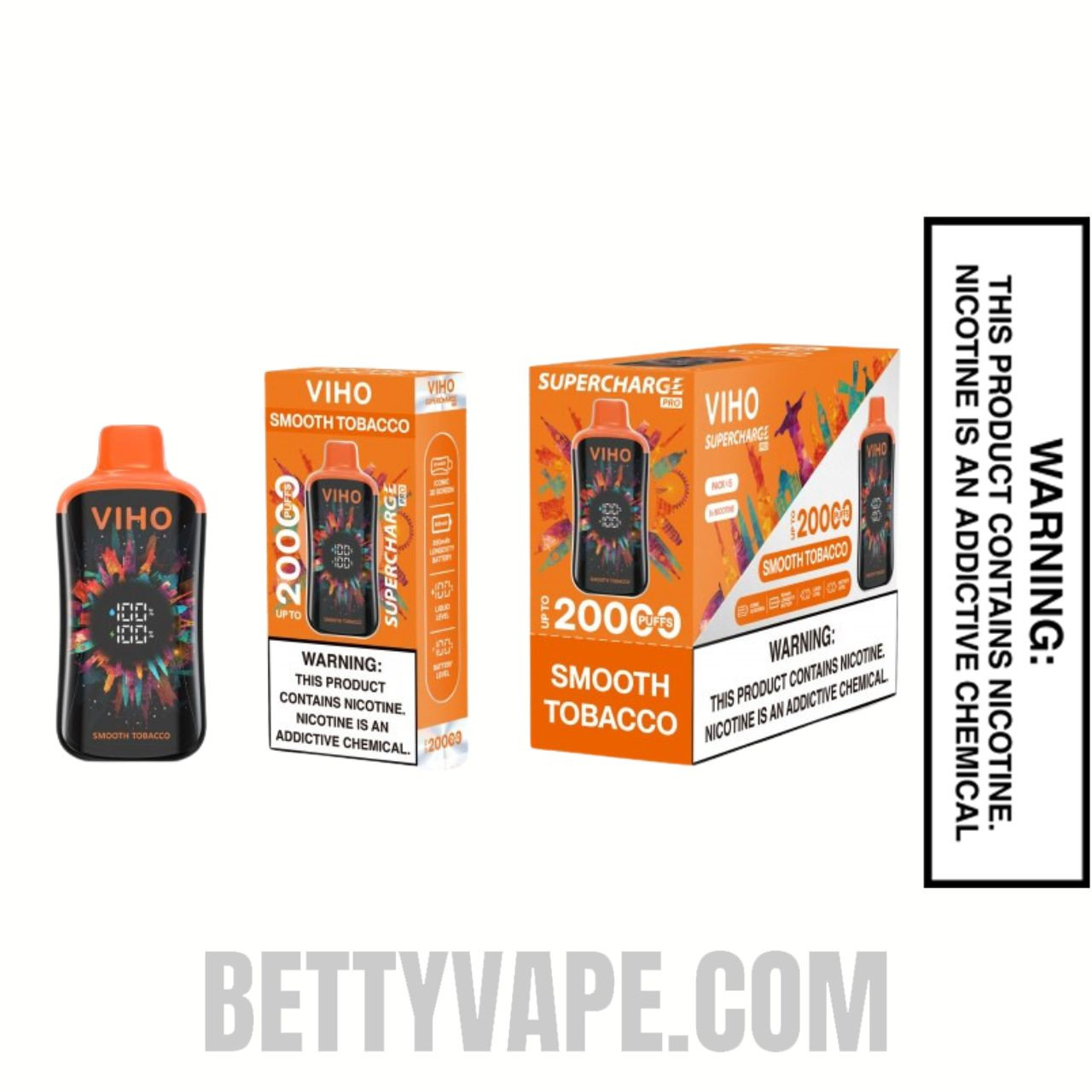 Smooth Tobacco VIHO Supercharge Pro Disposable Vape With Bundle Pack