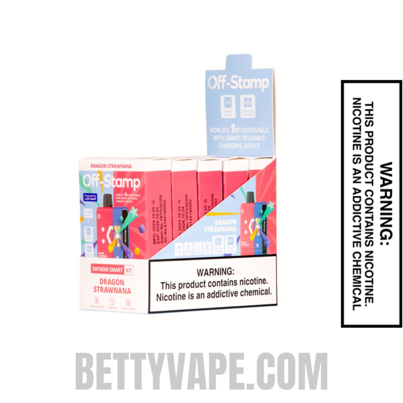 Dragon Strawnana Off Stamp SW16000 Disposable Vape Kit With Bundle Pack
