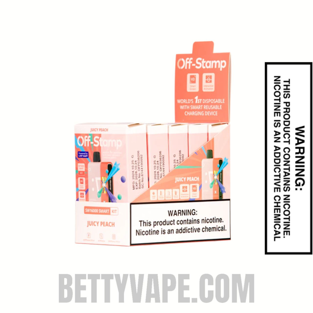 Juicy Peach Off Stamp SW16000 Disposable Vape Kit With Bundle Pack