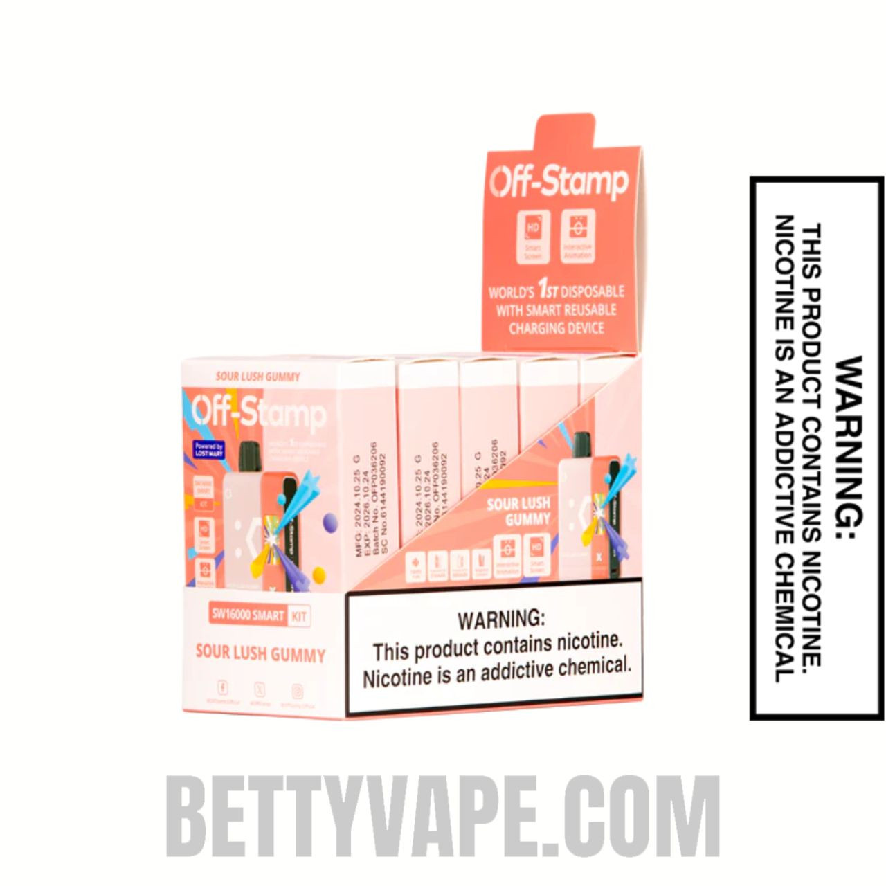 Sour Lush Gummy Off Stamp SW16000 Disposable Vape Kit With Bundle Pack