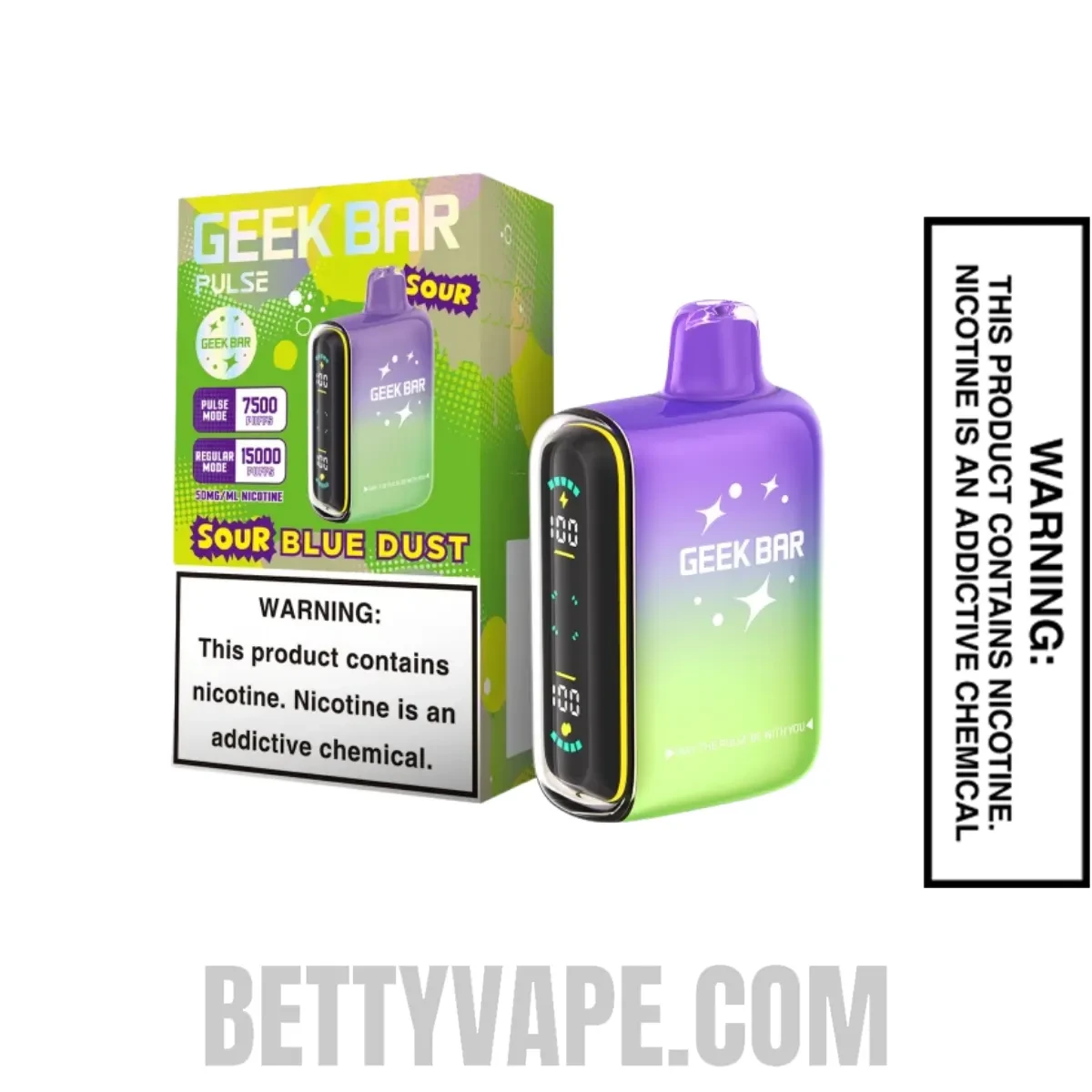 Sour Blue Dust Geek Bar Pulse Disposable  15000 Puffs With Package Box
