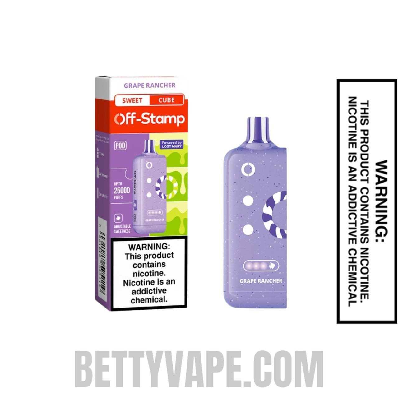 Grape Rancher Off Stamp Sweet Cube 25K Disposable Pod With Package Box