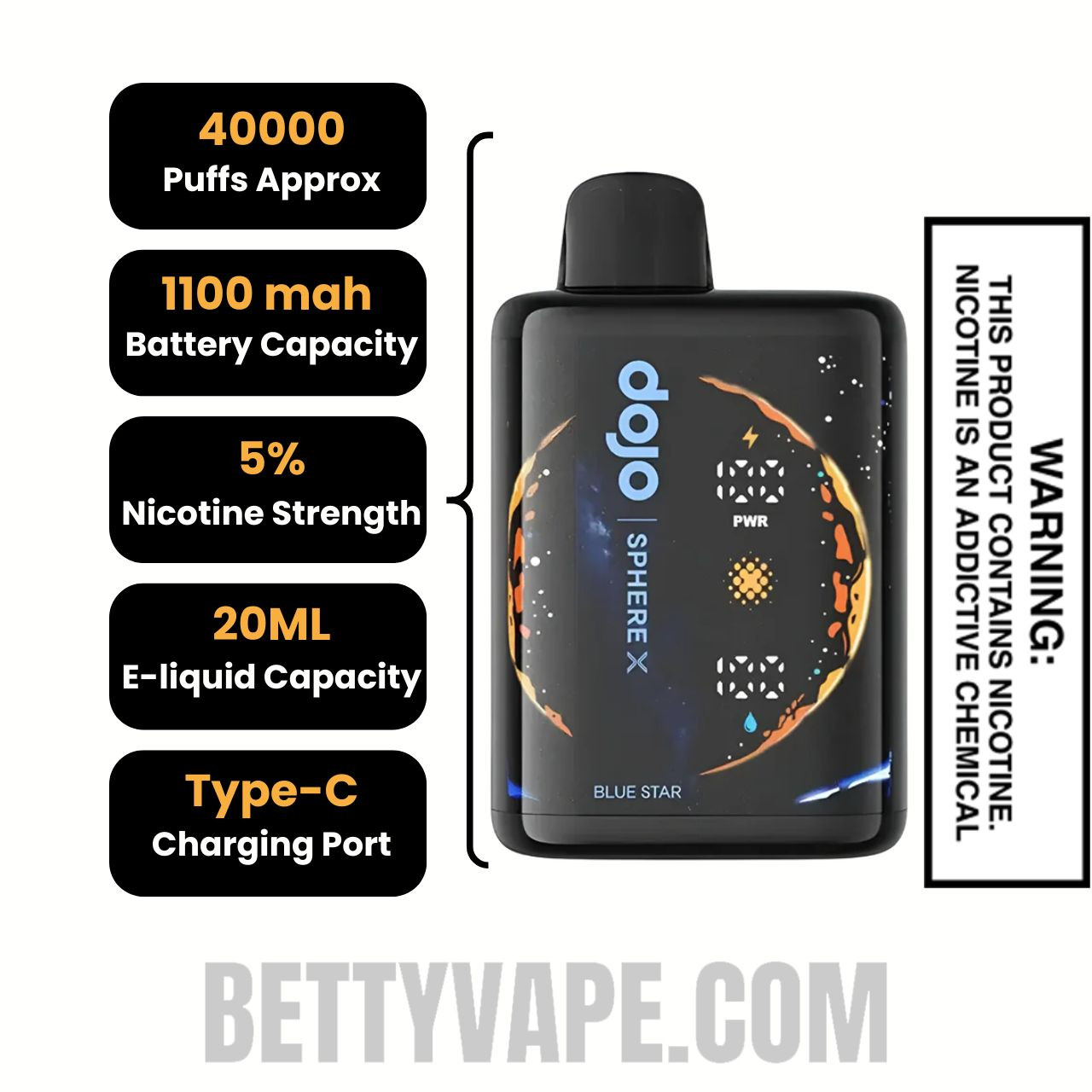 Blue Star Dojo Sphere X 40K Disposable Vape | Betty Vape
