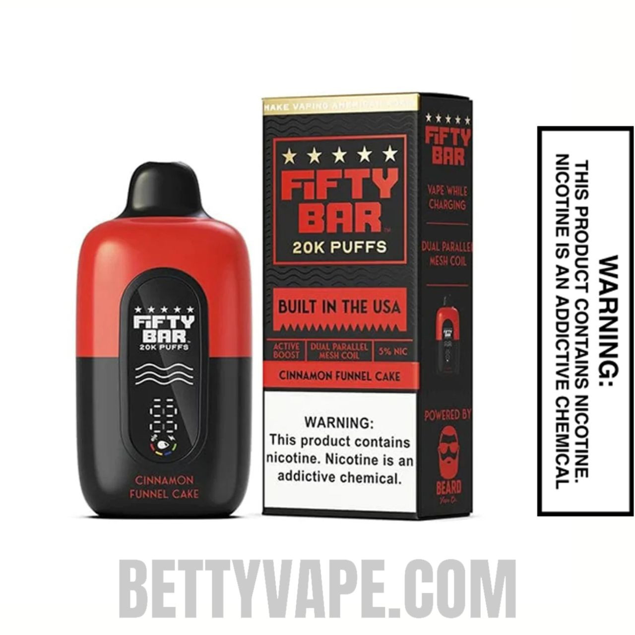 Cinnamon Funnel Cake Fifty Bar 20k Disposable Vape With Bundle Pack