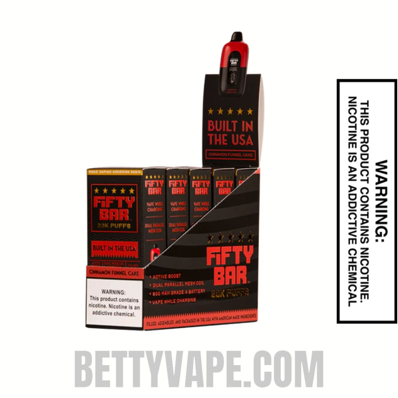 Cinnamon Funnel Cake Fifty Bar 20k Disposable Vape With Package Box