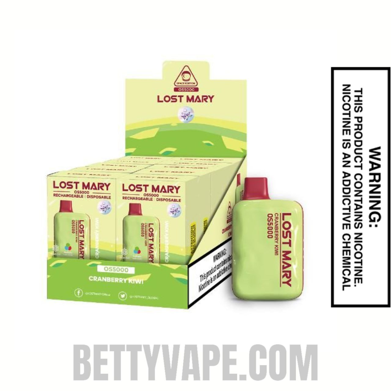 Cranberry Kiwi Lost Mary OS5000 Vape With Bundle Pack