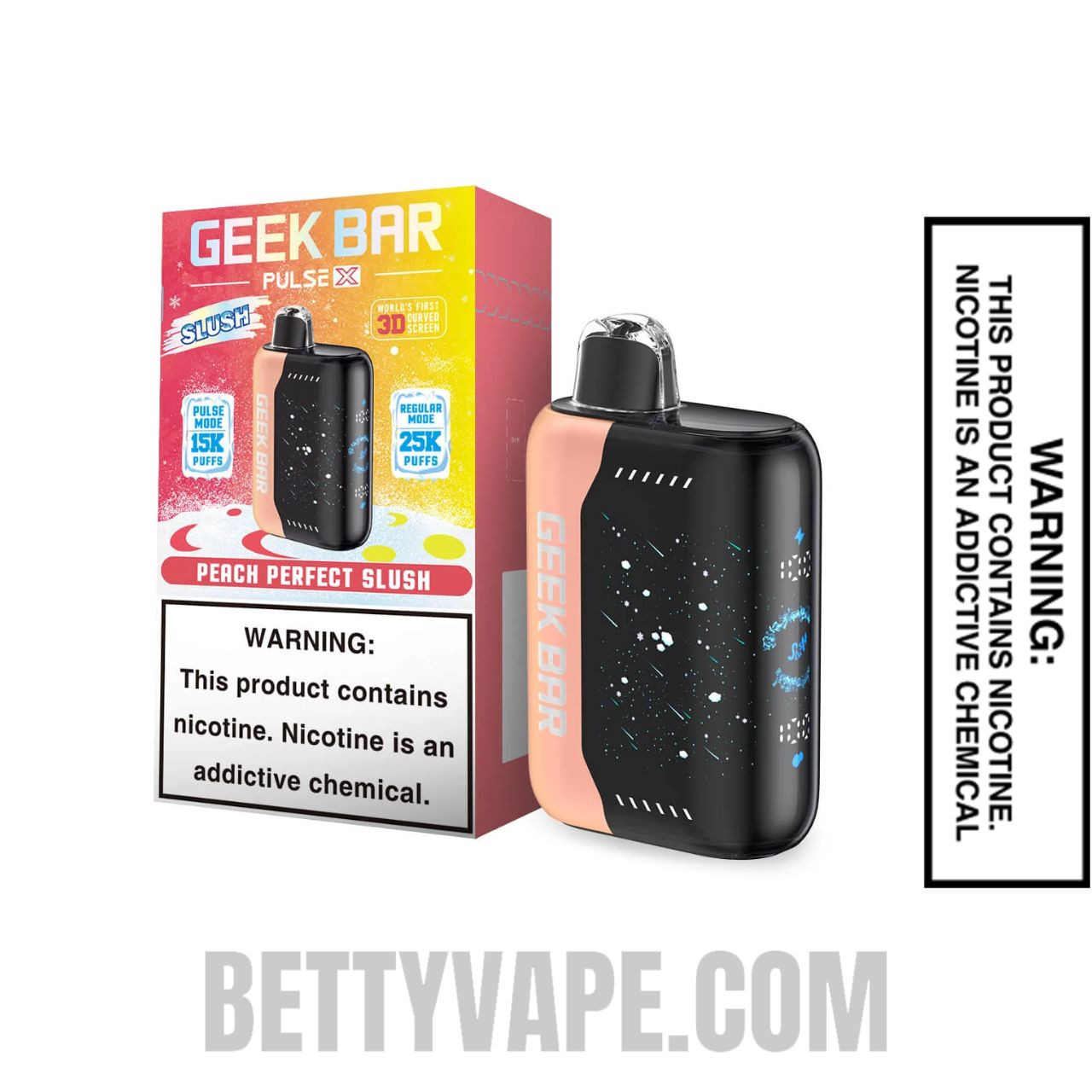 Peach Perfect Slush Geek Bar Pulse X Vape With Package Box