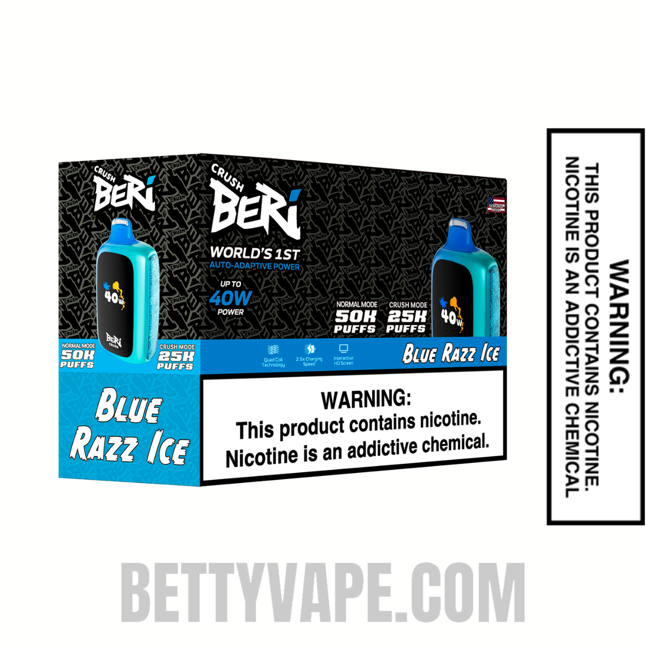 Blue Razz Ice Beri Crush 50K Disposable Vape With Bundle Box