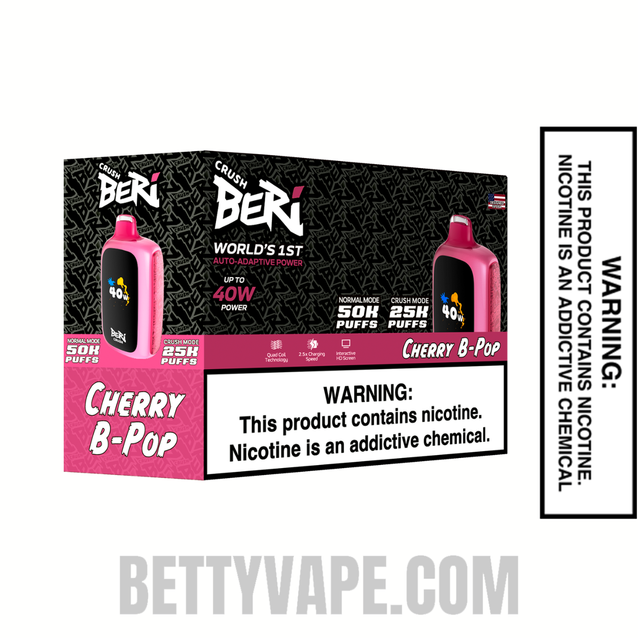 Cherry B-Pop Beri Crush Disposable Vape With Bundle Box