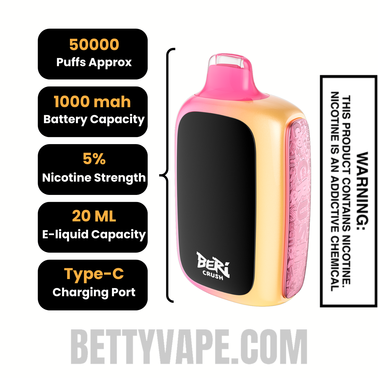 Strawberry Cream Beri Crush 50K Disposable Vape Specification