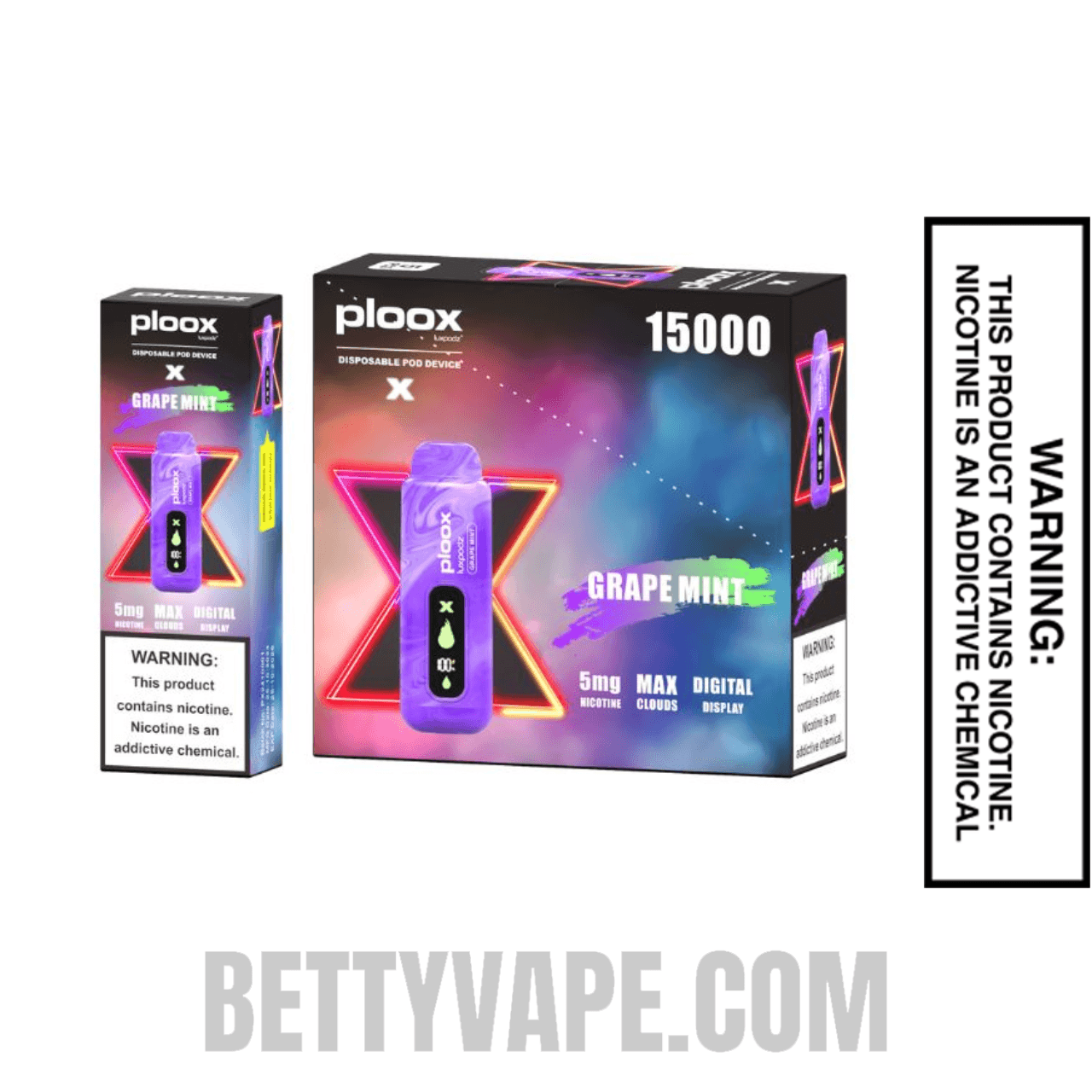 Grape Mint Ploox X Portable Hookah Disposable Vape With Bundle Box
