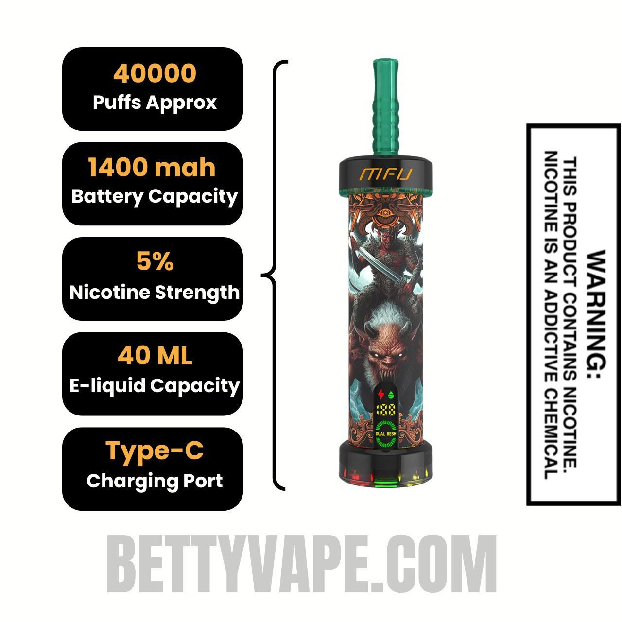 Double Apple MFU Shisha X1 Disposable Vape Specifications