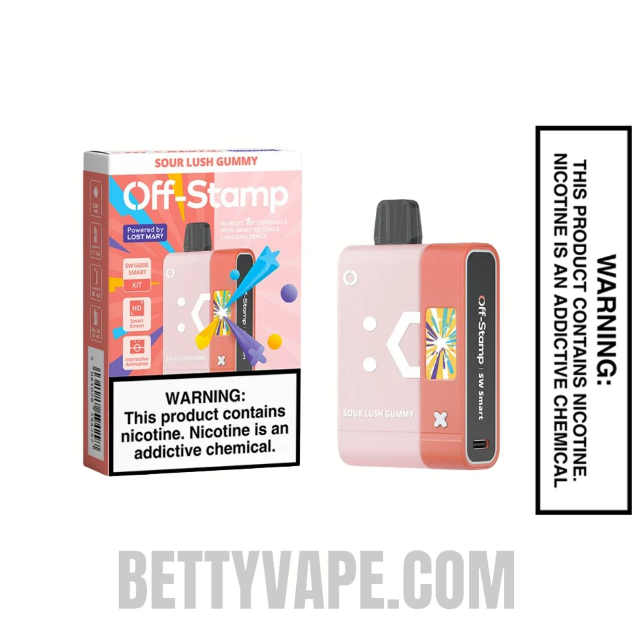 Sour Lush Gummy Off-Stamp SW16000 Disposable Pod With Bundle Pack