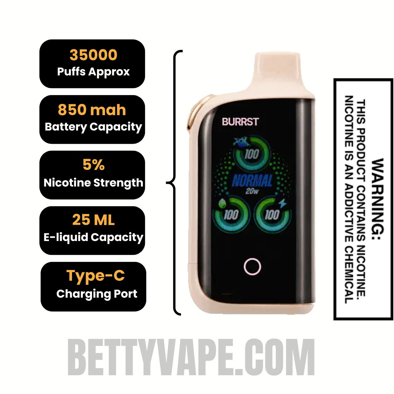 Creamy Peach Yogurt Fasta Burrst 35000 (Creamy Edition) Vape With Package Box