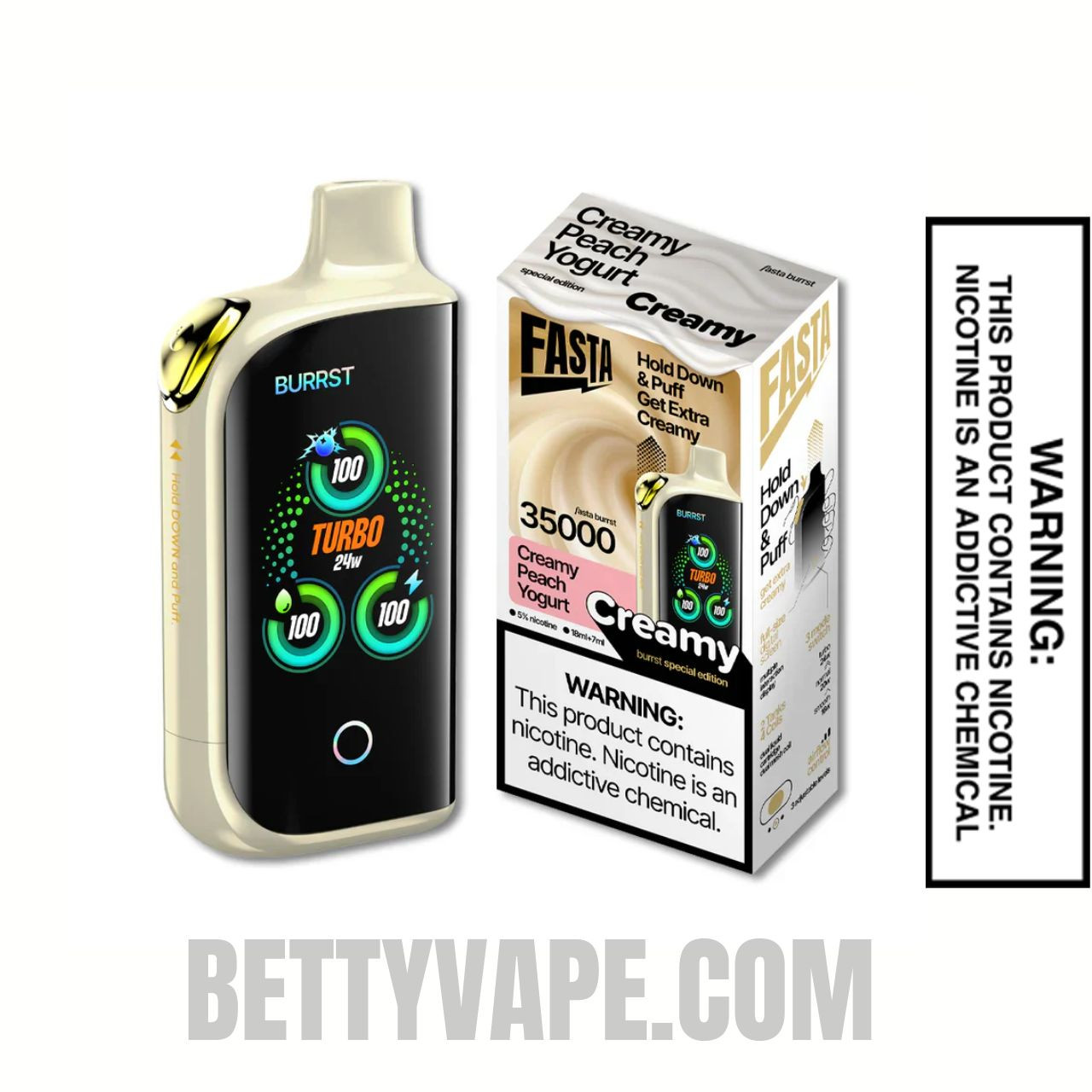 Creamy Peach Yogurt Fasta Burrst 35000 (Creamy Edition) Vape With Bundle Pack