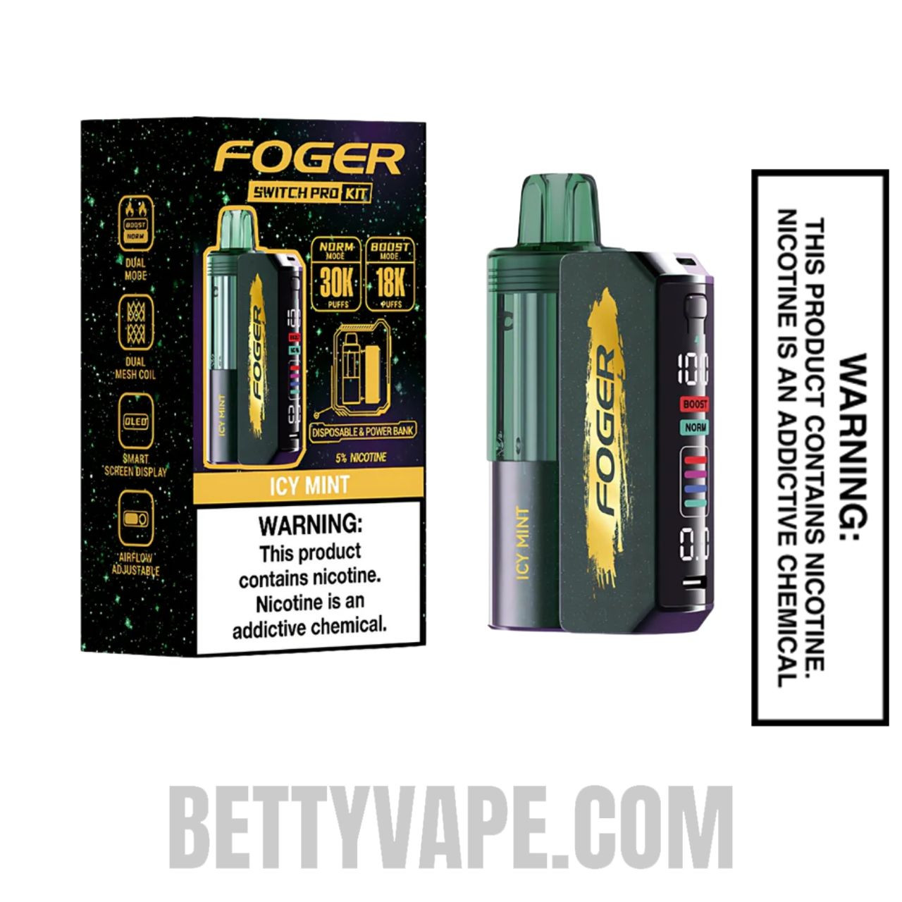 Icy Mint Foger Switch Pro Disposable Vape With Package Box