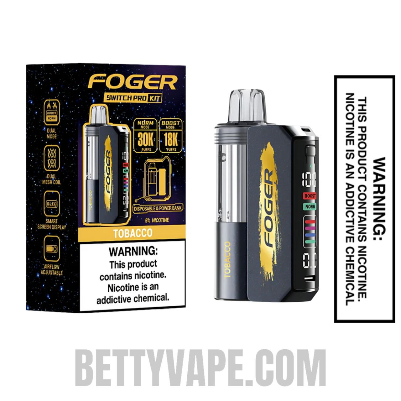 Tobacco Foger Switch Pro Disposable Vape With Package Box