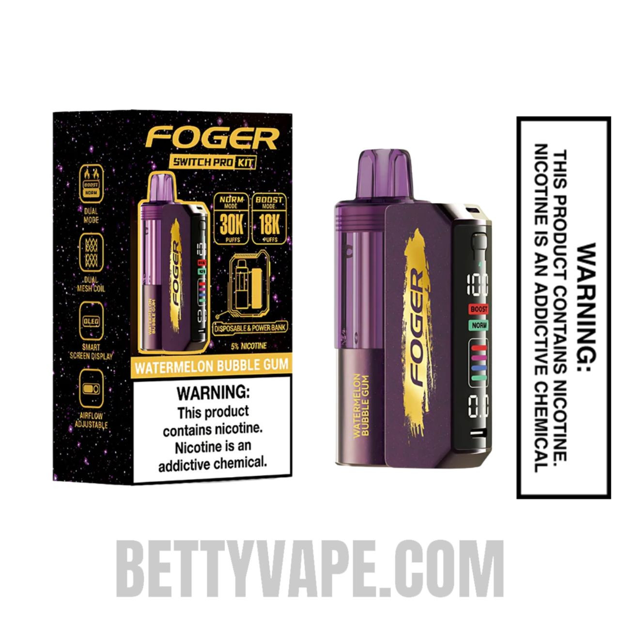 Watermelon Bubblegum Foger Switch Pro Disposable Vape With Package Box Watermelon Bubblegum Foger Switch Pro Disposable Vape With Package Box