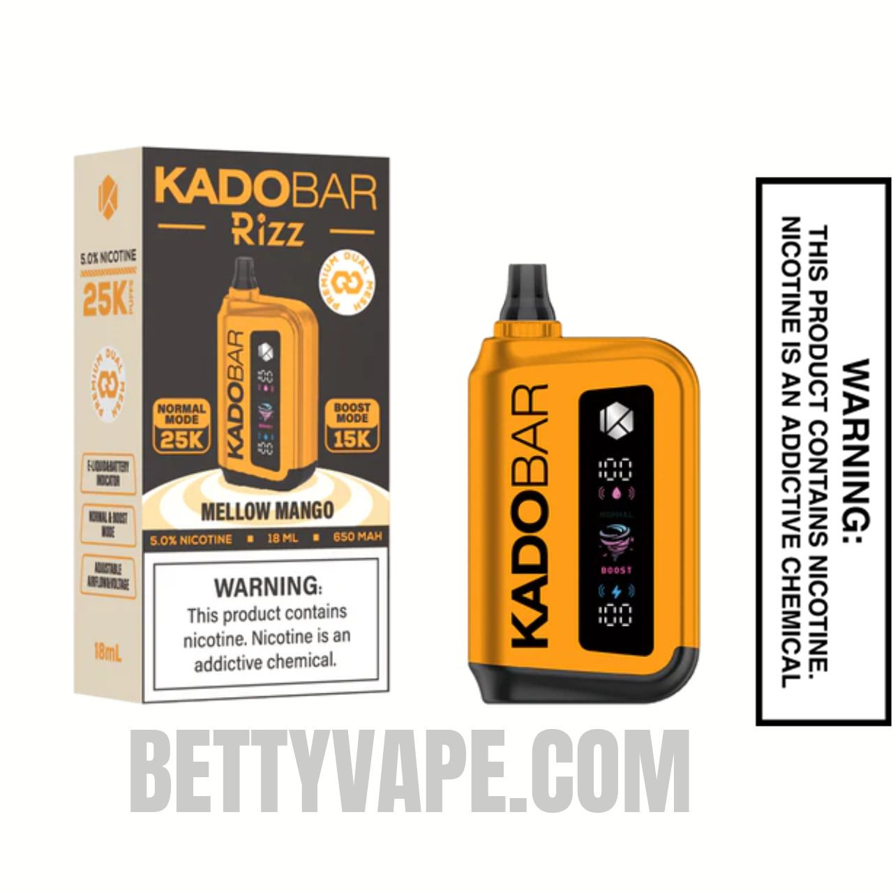 Mellow Mango Kado Bar Rizz 25000 Disposable Vape With Package Box Mellow Mango Kado Bar Rizz 25000 Disposable Vape With Package Box
