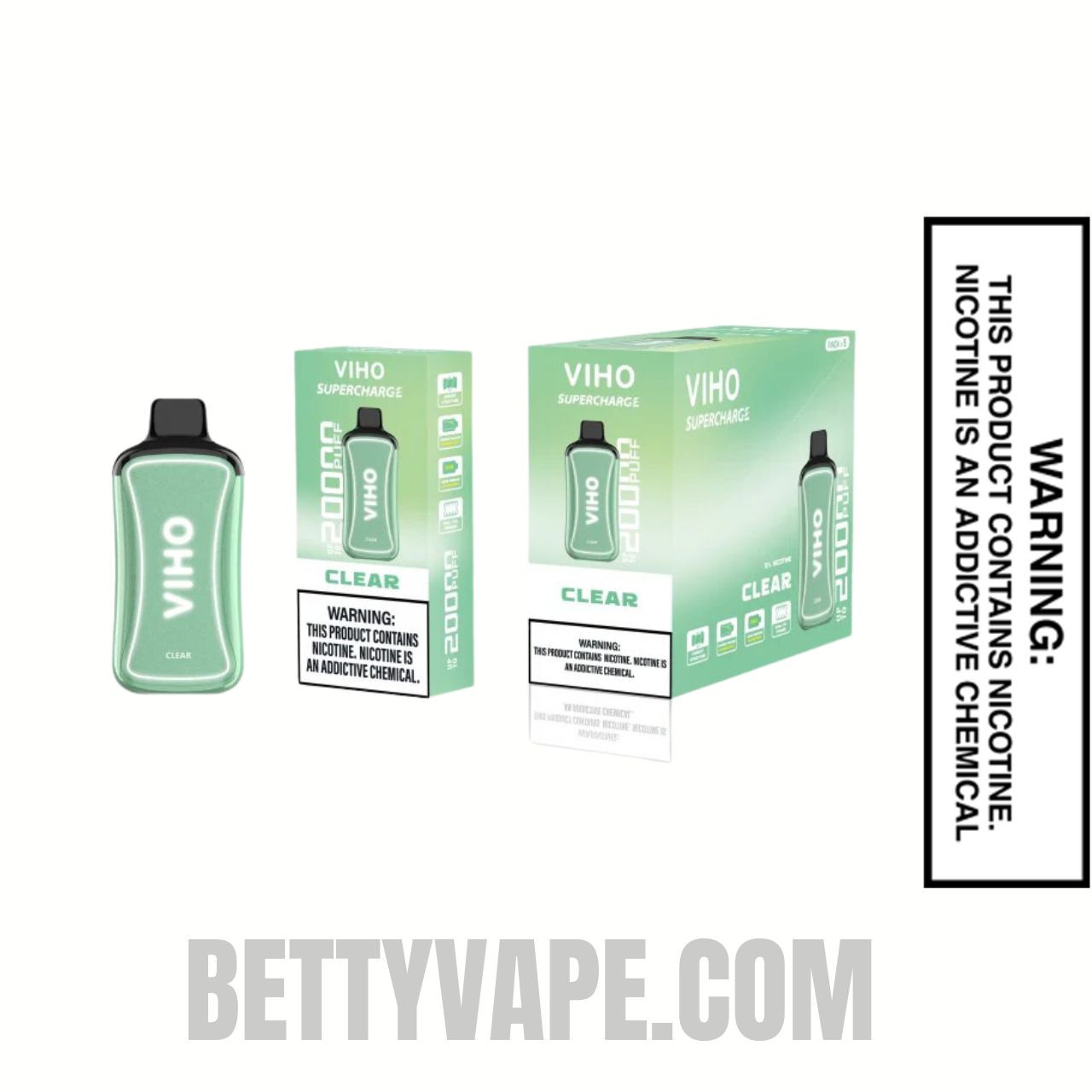 Clear (Green Box) Viho Supercharge 20000 Puffs Vape With Bundle Pack