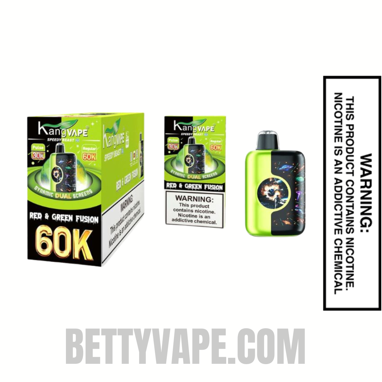 Red and Green Fusion Kangvape Speedy Beast X 60K Disposable Vape With Bundle Box
