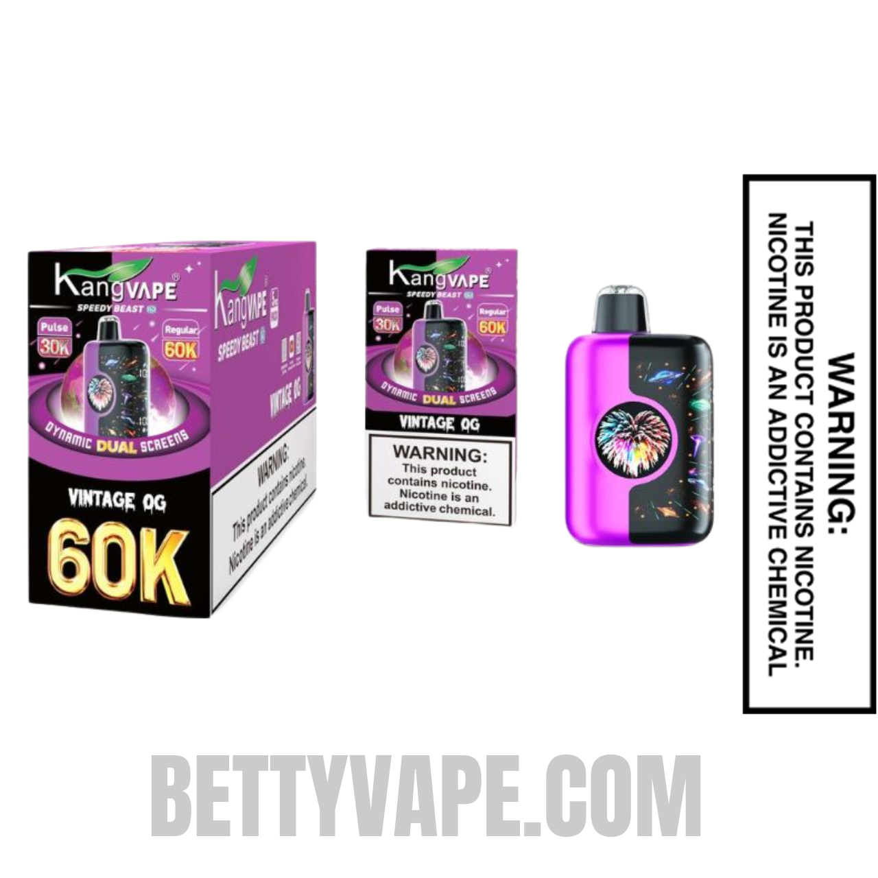 Vintage OG Kangvape Speedy Beast X 60K Disposable Vape With Bundle Box