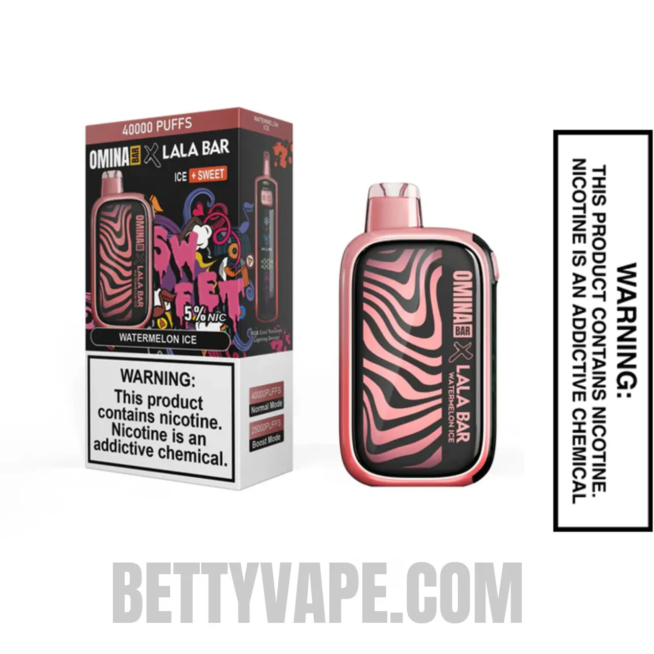 Watermelon Ice OMINA BAR X LALA BAR 40K Disposable Vape With Package Box