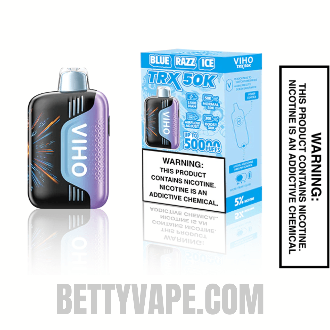 Blue Razz Ice VIHO TRX 50K Disposable Vape With Package Box