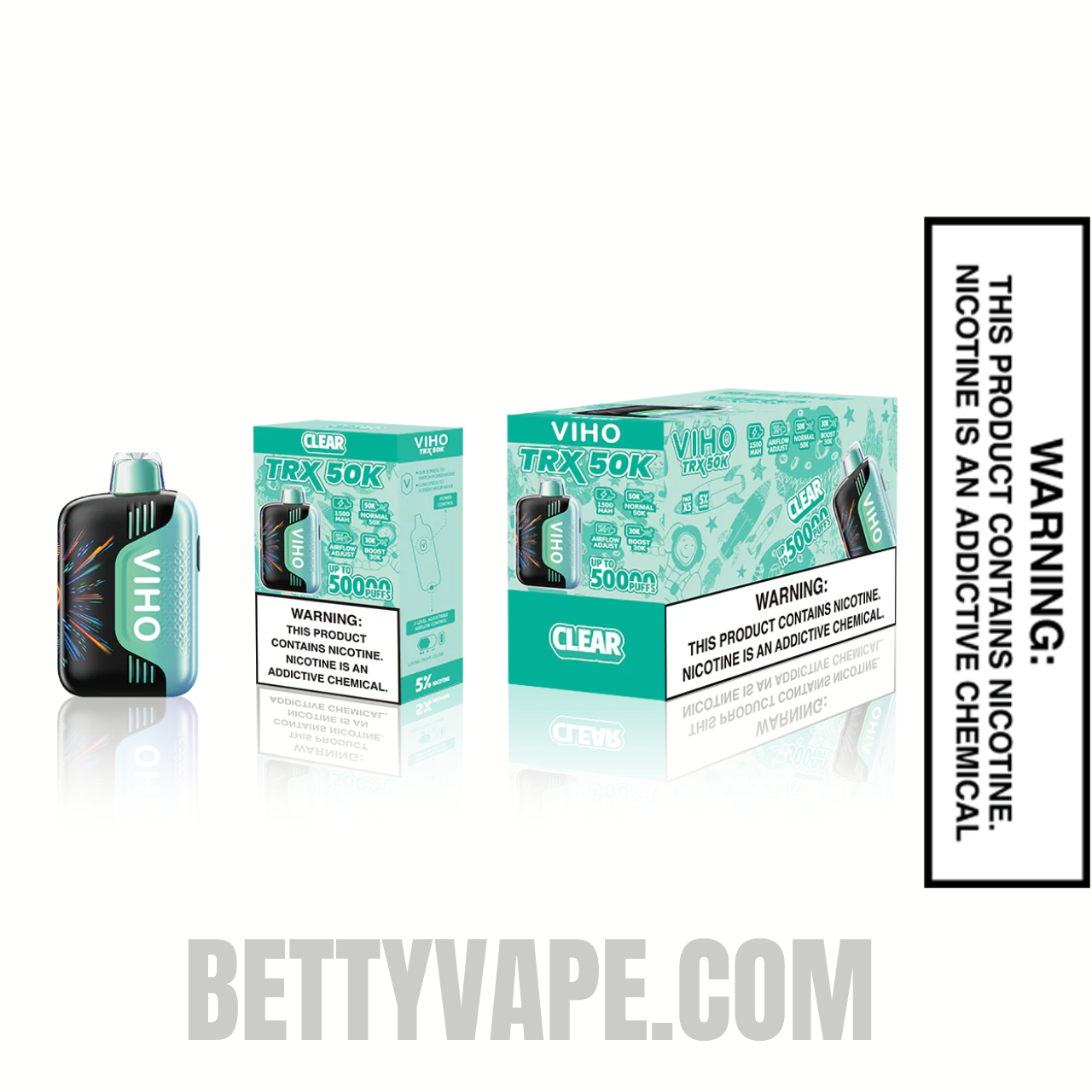 Clear VIHO TRX 50K Disposable Vape With Bundle Box