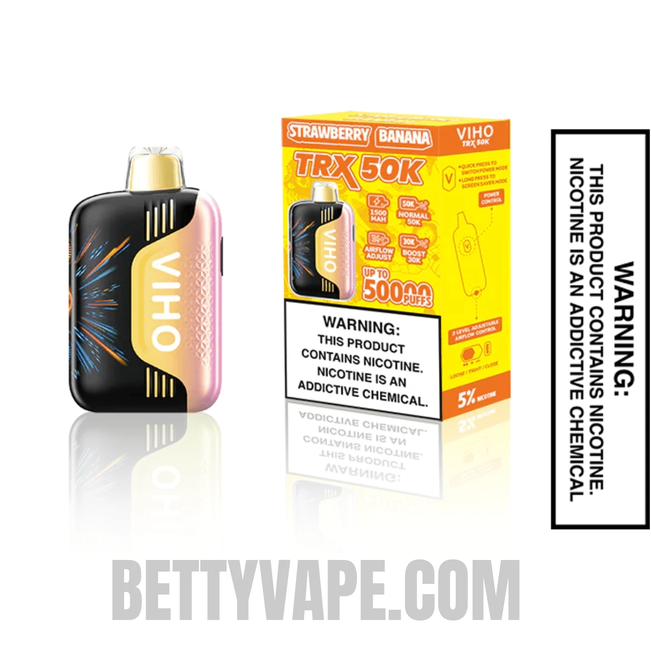 Strawberry Banana VIHO TRX 50K Disposable Vape With Package Box