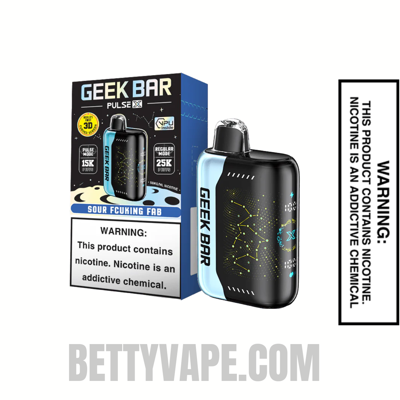 Sour Fucking Fab Geek Bar Pulse X Zero Nicotine Disposable Vape With Package Box Sour Fucking Fab Geek Bar Pulse X Zero Nicotine Disposable Vape With Package Box
