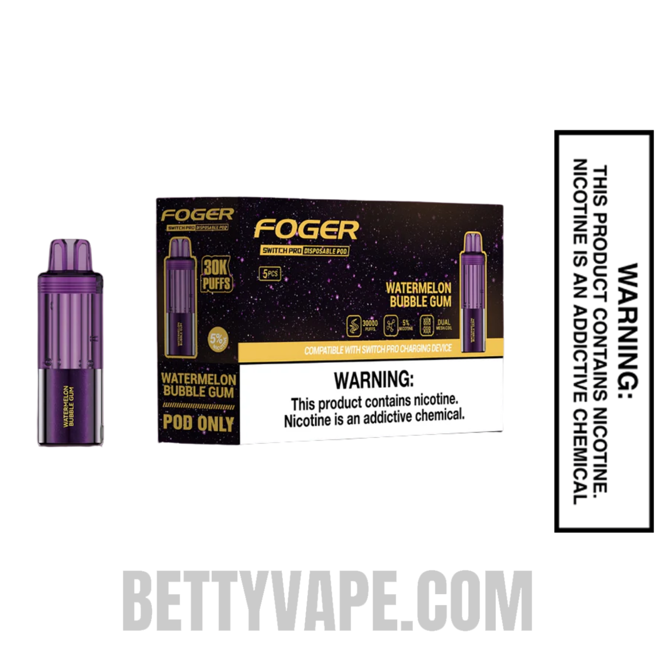 Watermelon Bubble Gum Foger Switch Pro 30K Disposable Pod With Bundle Box