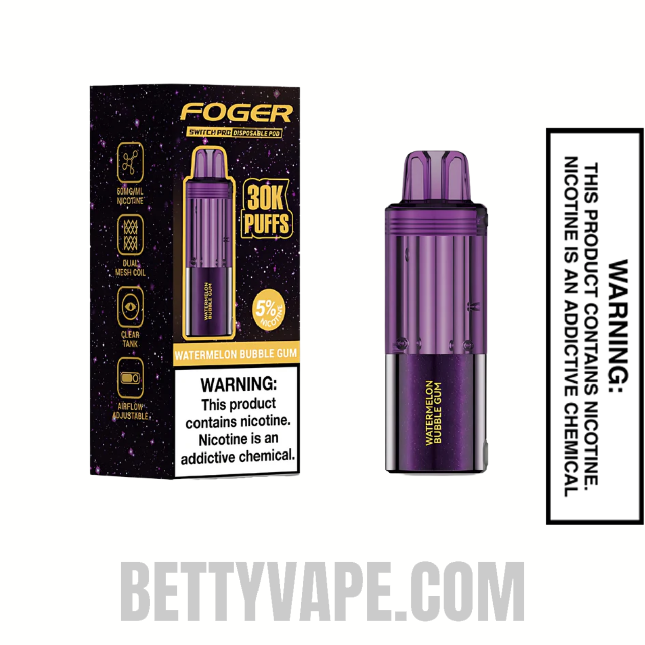 Watermelon Bubble Gum Foger Switch Pro 30K Disposable Pod With Package Box