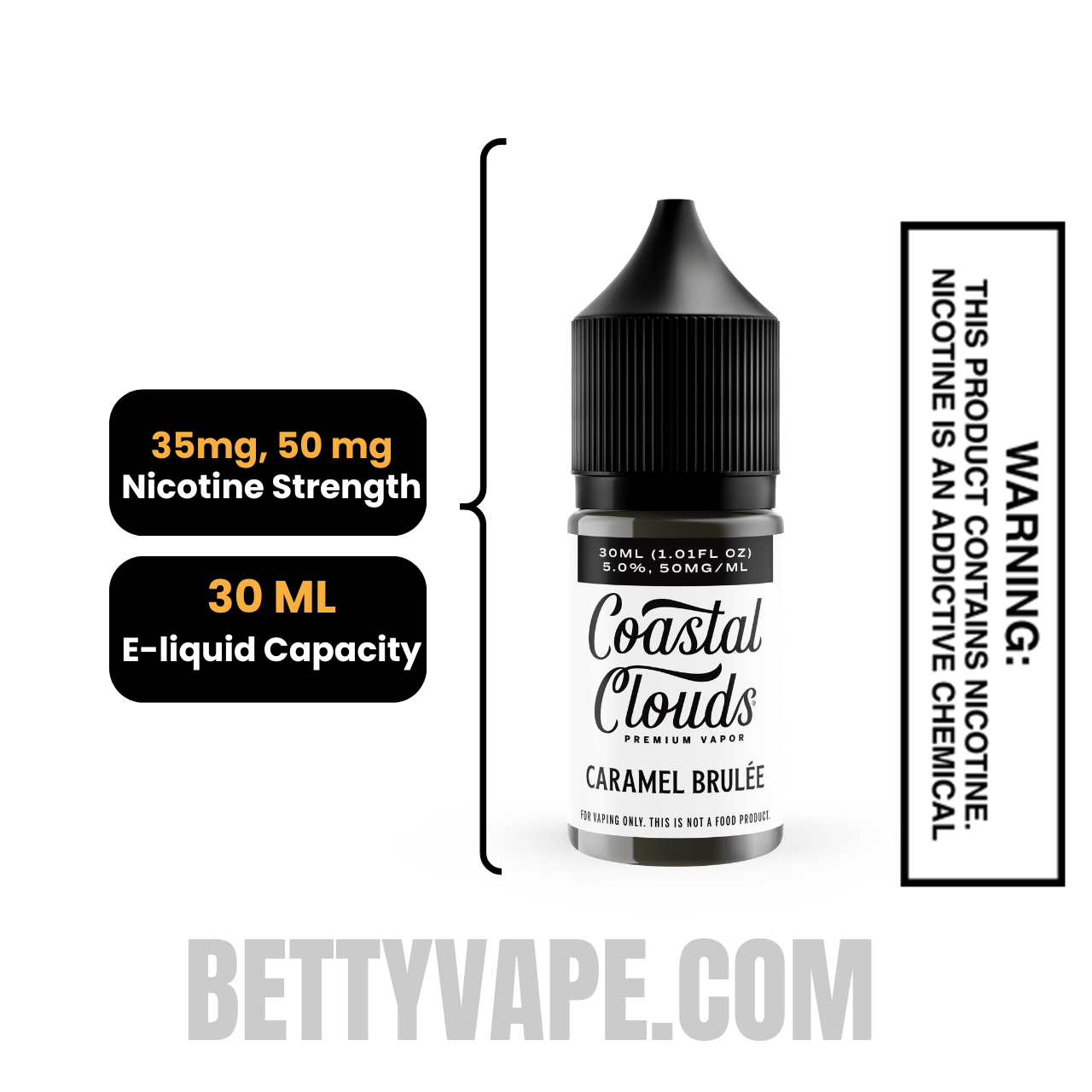 Caramel Brulée Salt Coastal Clouds Salt Nic 30 ML Specifications