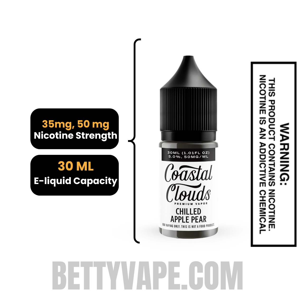 Chilled Apple Pear Salt Coastal Clouds Salt Nic 30 ML Specifications
